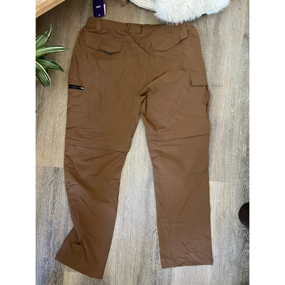 Men's YKK Brown Cargo Pants with Black Zippers - Picture 6 of 6